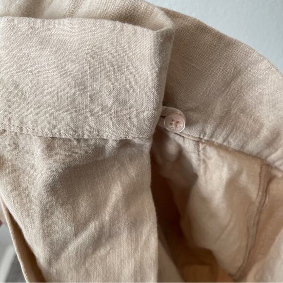Sita Murt Khaki Tan Linen A-Line Skirt | S - Picture 3 of 5